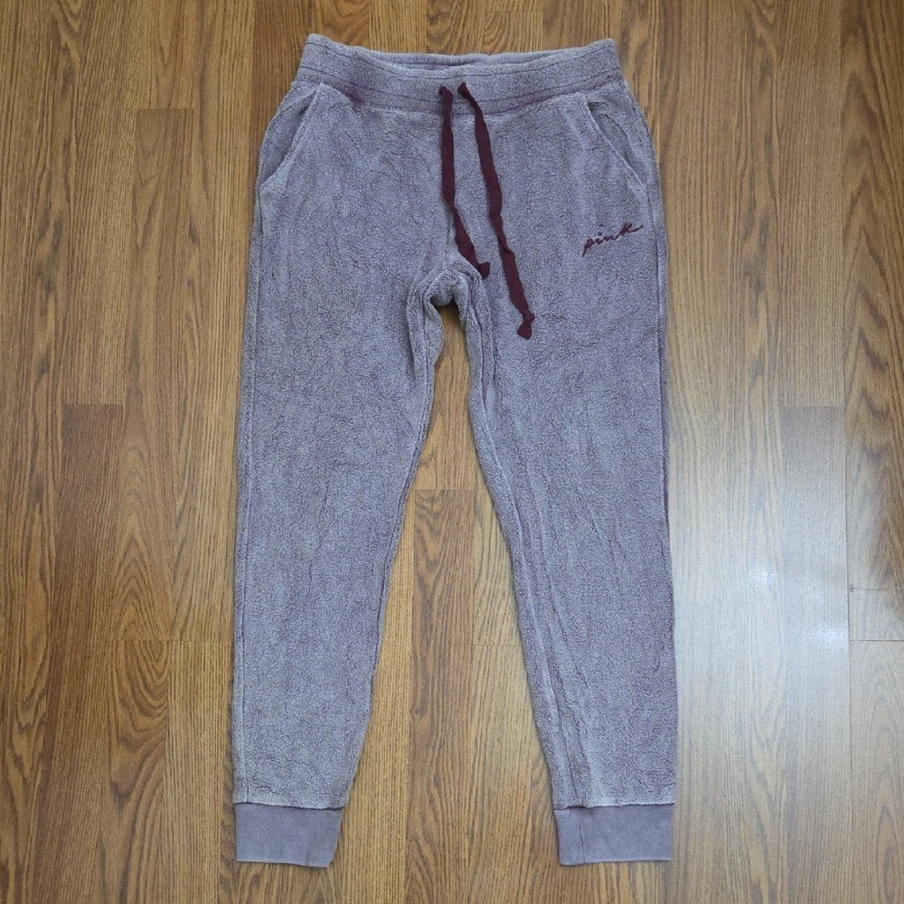 Victoria's Secret PINK Sherpa Vintage Skinny Cozy Jogger Sweatpants/ Medium